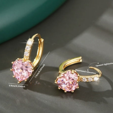 Elegant Rosé Sapphire Huggie Earrings