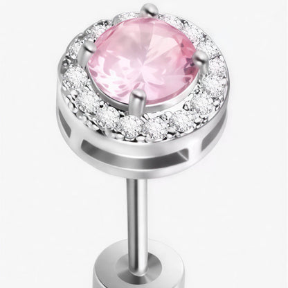 Sophisticated Rosé Sapphire Pave Studs
