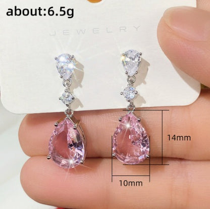 Elegant Rosé Sapphire Drop Earrings