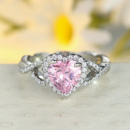 Elegant Twisted Rosé Sapphire Ring