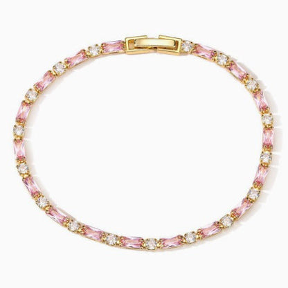 Sophisticated Rosé Sapphire Gold Tennis Bracelet