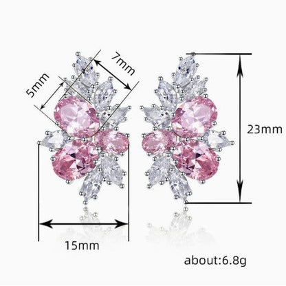Elegant Rosé Sapphire Blossom Earrings