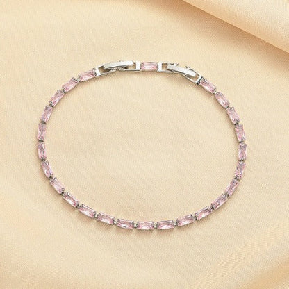 Elegant Rosé Sapphire Gold Tennis Bracelet
