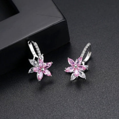Sophisticated Rosé Sapphire Petal Earrings