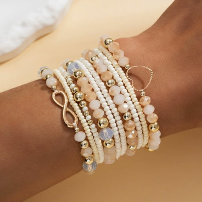Premium Pearl Stacking Bracelet Set of 10