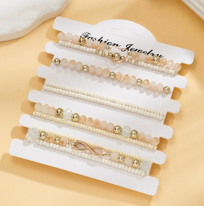 Premium Pearl Stacking Bracelet Set of 10