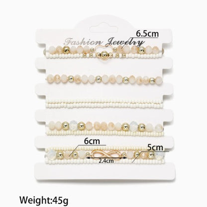 Premium Pearl Stacking Bracelet Set of 10