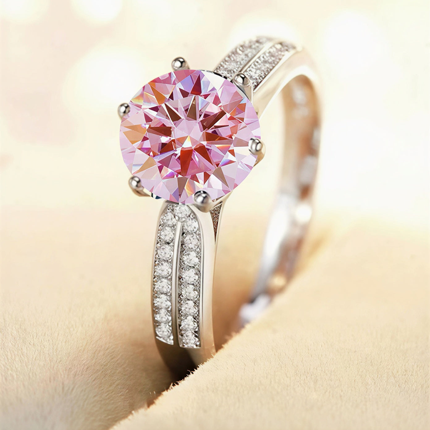 Sophisticated Rosé Sapphire Adjustable Ring