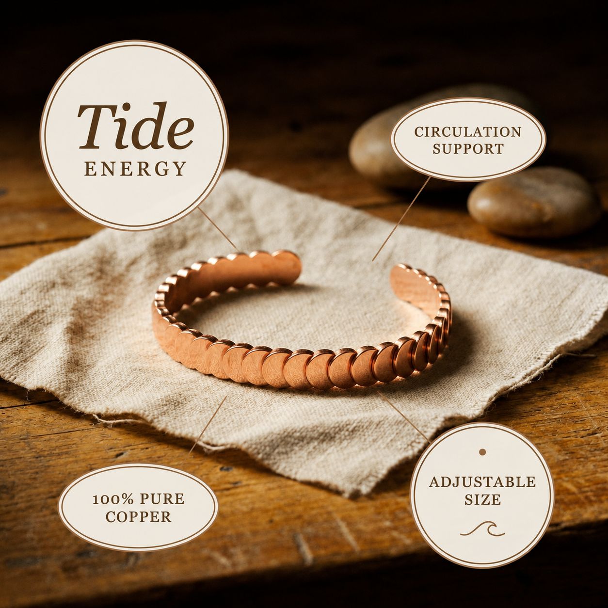 Adjustable Copper Scale Bracelet