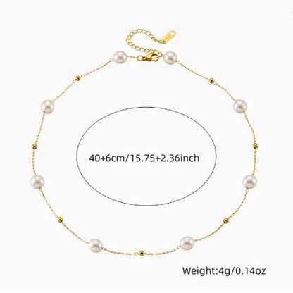 Premium Dainty Pearl Chain Jewelry Set