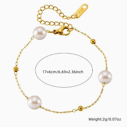 Premium Dainty Pearl Chain Jewelry Set