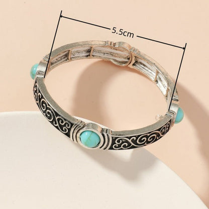 Bohemian Silver Turquoise Bracelet