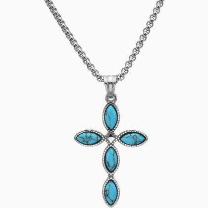 Premium Bohemian Turquoise Cross Necklace