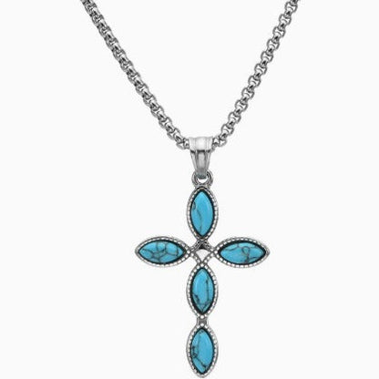 Premium Bohemian Turquoise Cross Necklace