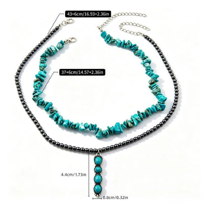 Premium Turquoise Chain Beaded Necklace Set