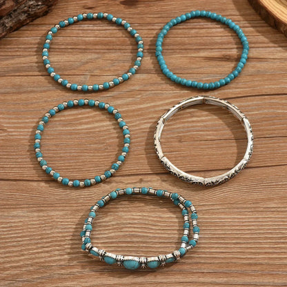 Premium Turquoise Beaded Bracelet Set