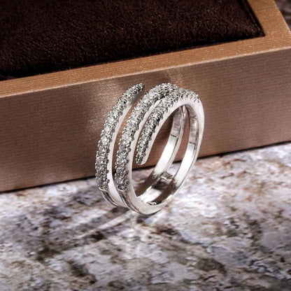 Stunning Three-Layer Crystal Ring