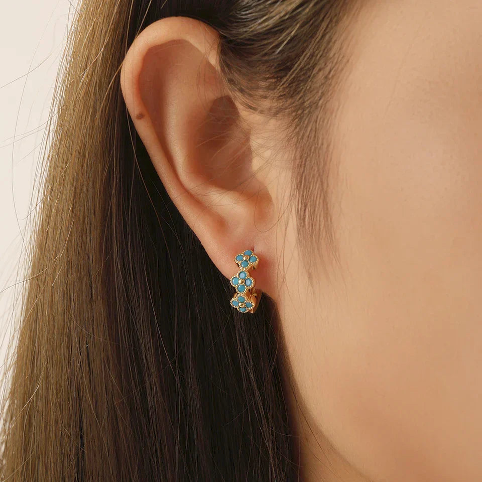 Chic Turquoise Blue Earrings