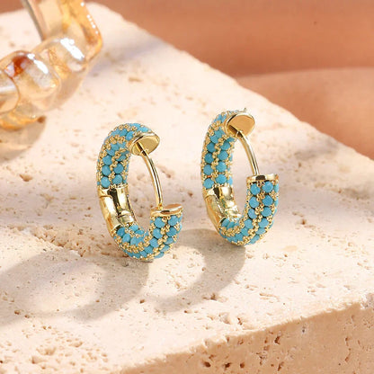 Chic Turquoise Blue Earrings