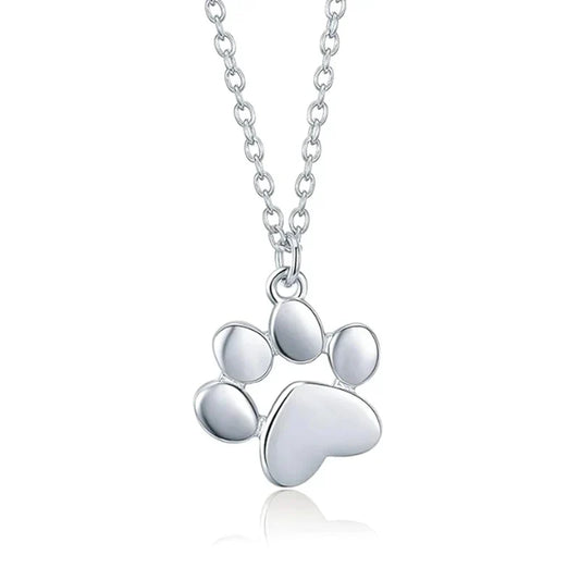 Stainless Steel Paw Print Necklace