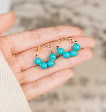 Premium Turquoise Art Hoop Earrings