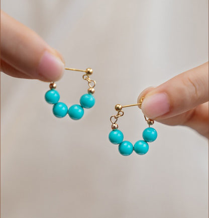 Premium Turquoise Art Hoop Earrings