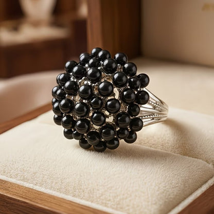 Elegant Colored Inlaid Pearl Ring