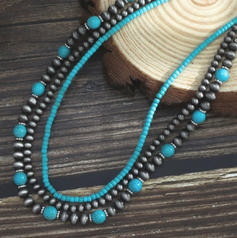 Elegant Turquoise Necklace Set of 3