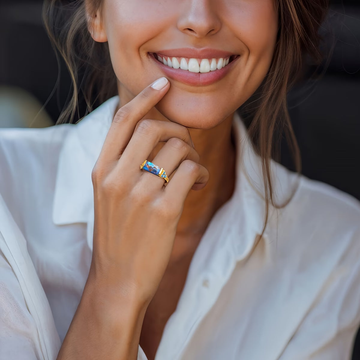 Bohemian Gold Turquoise Ring