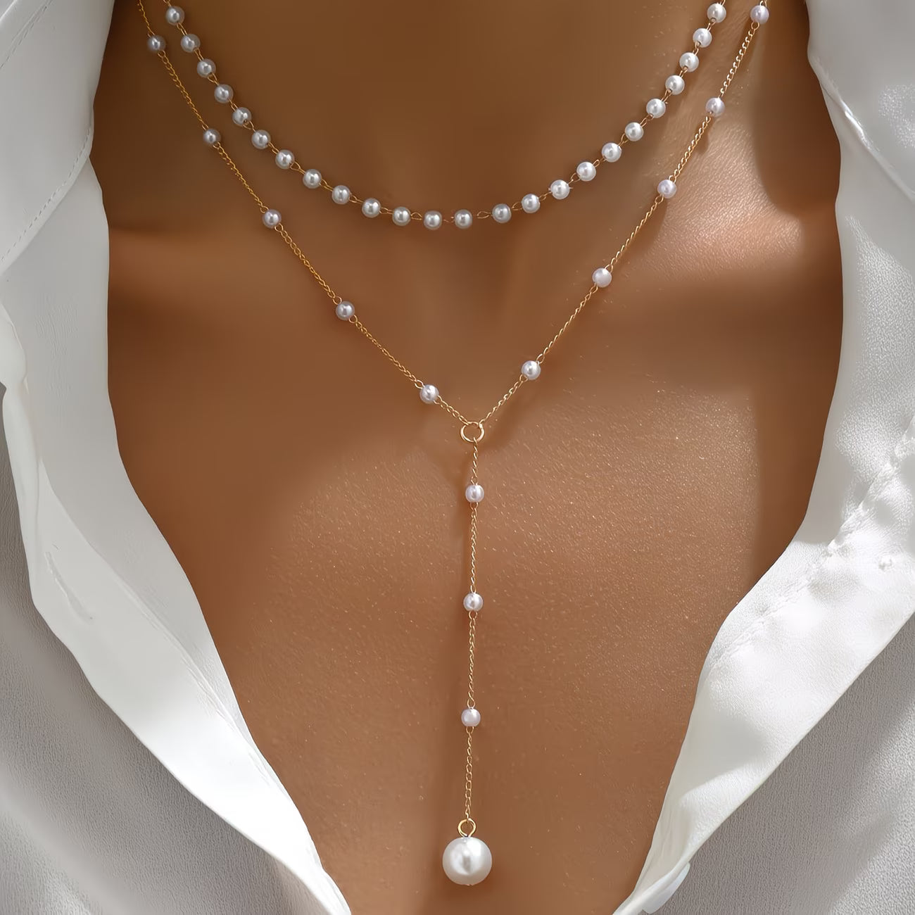 The Layered Pearl Strand Necklace