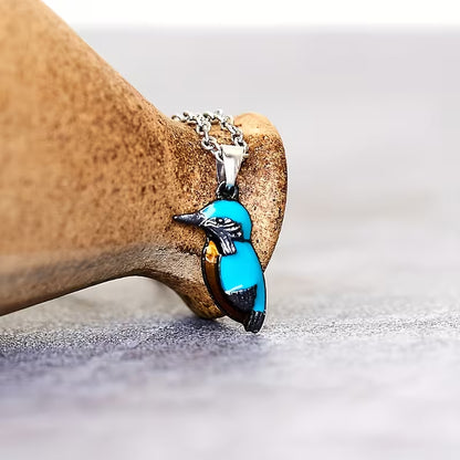 Delicate Turquoise Bird Pendant Necklace