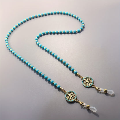 Turquoise colourway of the tree of life glasses chain