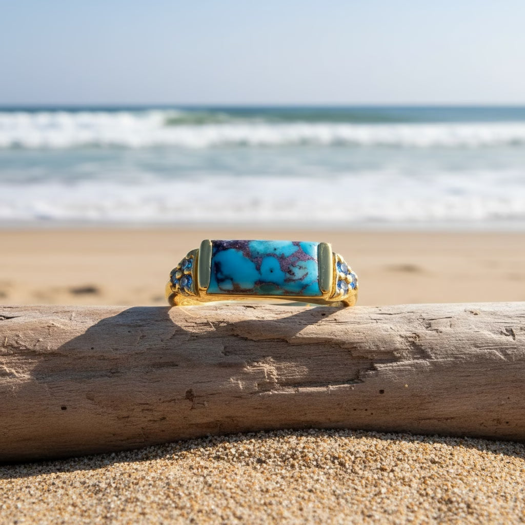Bohemian Gold Turquoise Ring