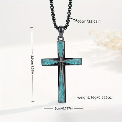 Heavenly Turquoise Cross Chain Necklace