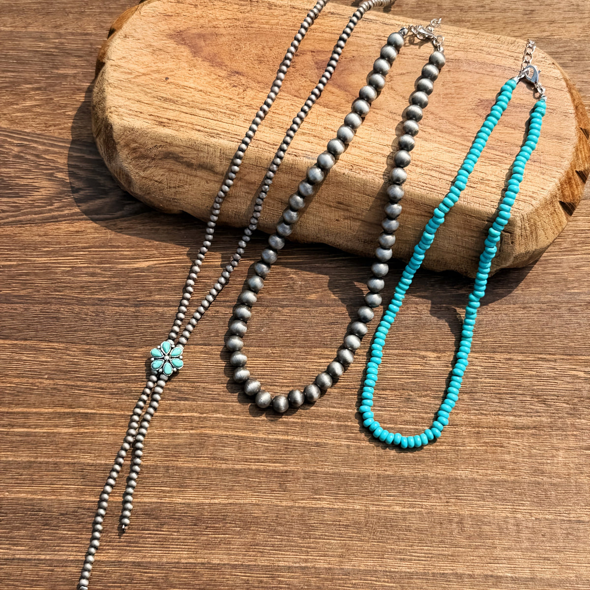 Layered Y-Chain Beaded Necklace Set (3 pcs)