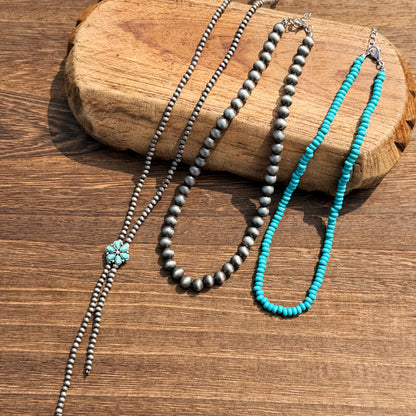 Layered Y-Chain Beaded Necklace Set (3 pcs)