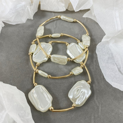 Premium Baroque Pearl Bracelet Set of 3 shown together