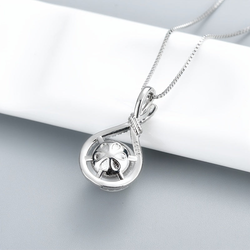 Graceful Pearl Twist Pendant Necklace on a soft background