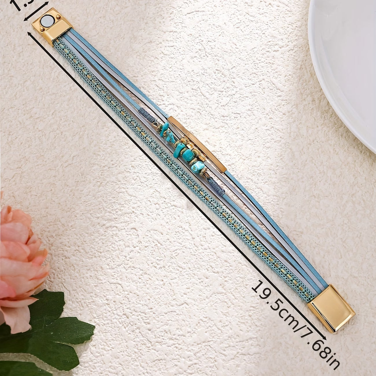 Vintage Gold Turquoise Bracelet