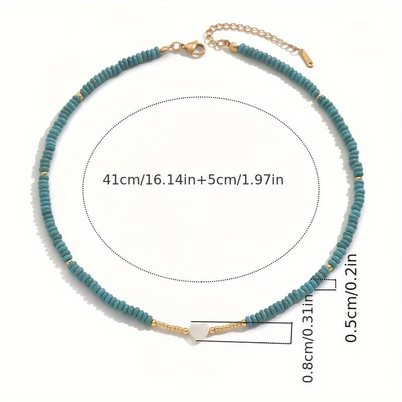 Minimal Turquoise Heart Necklace