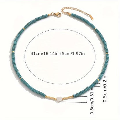 Minimal Turquoise Heart Necklace