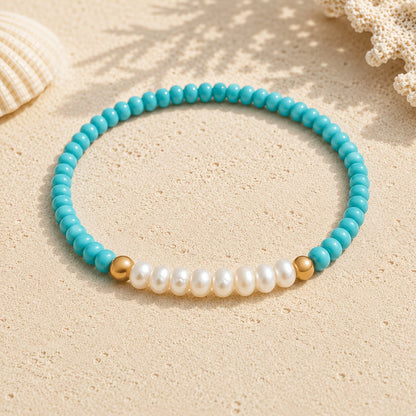 Subtle Pearl Turquoise Bracelet