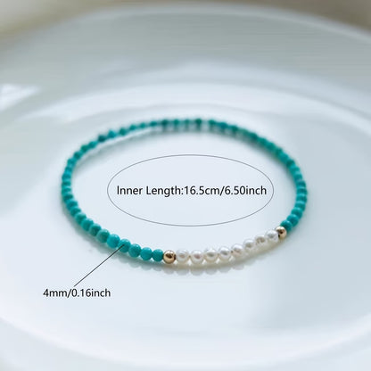 Subtle Pearl Turquoise Bracelet