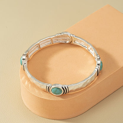 Bohemian Silver Turquoise Bracelet