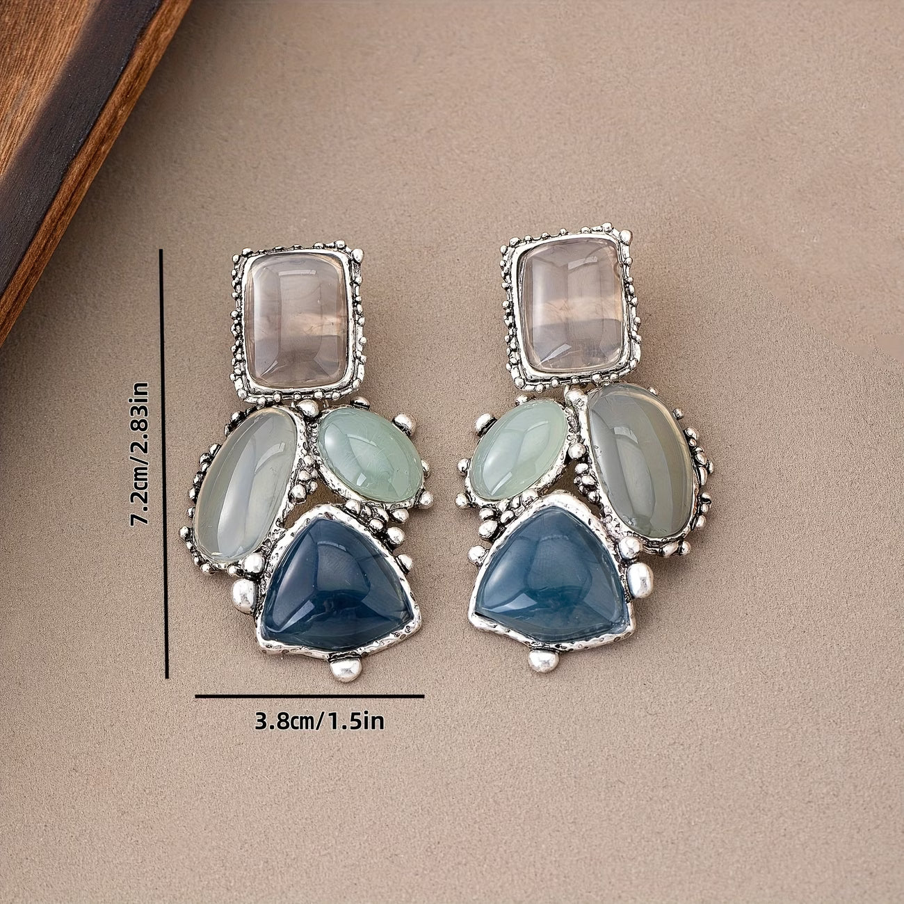 Ocean Gemstone Statement Earrings