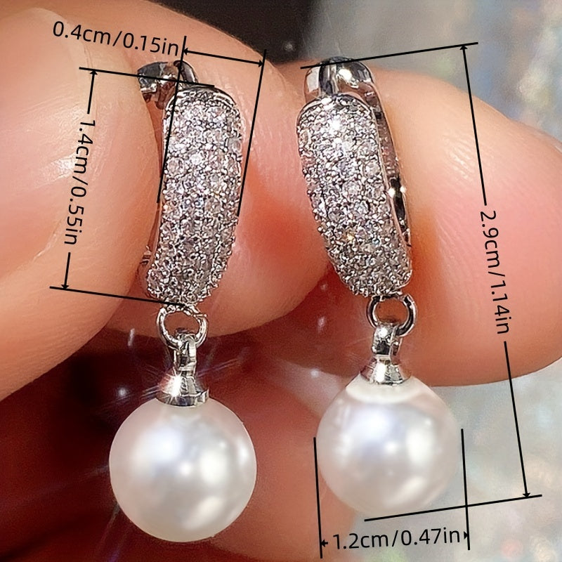 Size guide for the Refined Pearl Drop Hoop Earrings