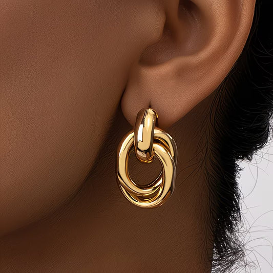 Gold Knotted Unique Earrings
