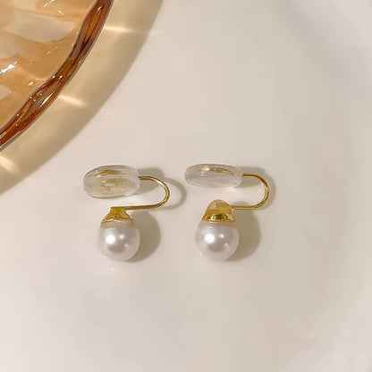 Pair of Vintage Round Pearl Clip Earrings