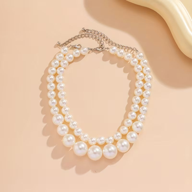 Double Statement Pearl Necklace