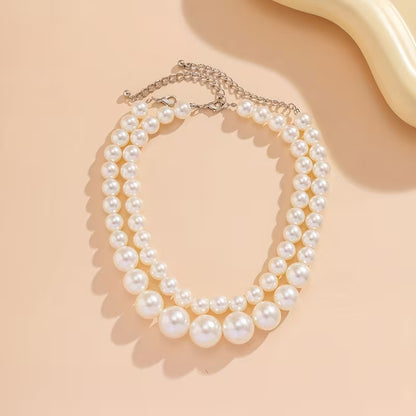 Double Statement Pearl Necklace